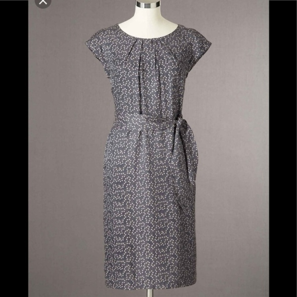Boden cap sleeve tie waist silk blend dress size 4